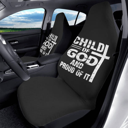 Child Of God And Proud Of It Soft and Lightweight Christian Front Car Seat Covers (2pcs) - ClaimedbyGodDesigns