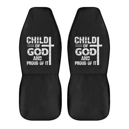 Child Of God And Proud Of It Soft and Lightweight Christian Front Car Seat Covers (2pcs) - ClaimedbyGodDesigns