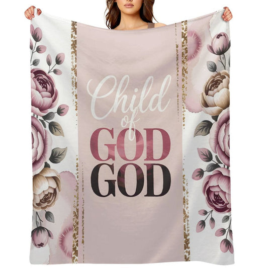 Child Of God Christian Flannel Throw Blanket for Bedroom - ClaimedbyGodDesigns