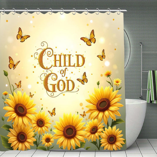 Child Of God Christian Waterproof Shower Curtain - ClaimedbyGodDesigns