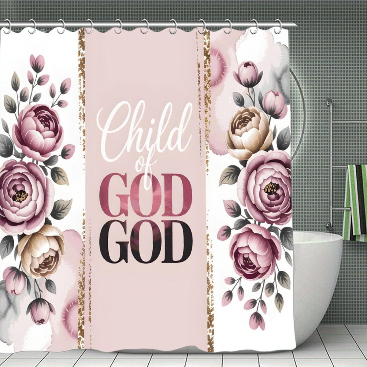 Child Of God Christian Waterproof Shower Curtain - ClaimedbyGodDesigns