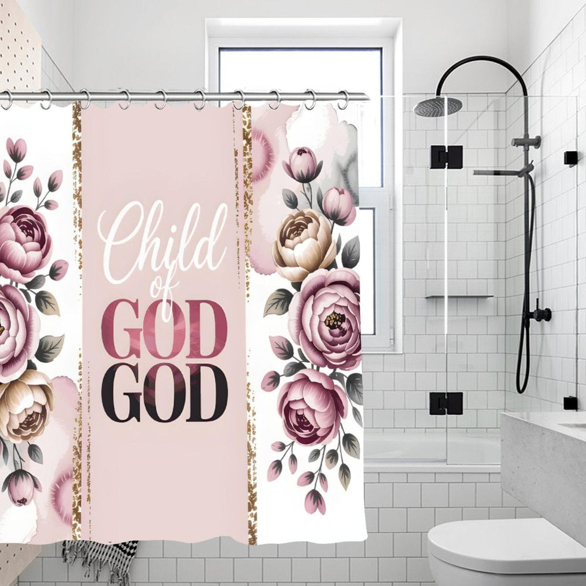 Child Of God Christian Waterproof Shower Curtain - ClaimedbyGodDesigns
