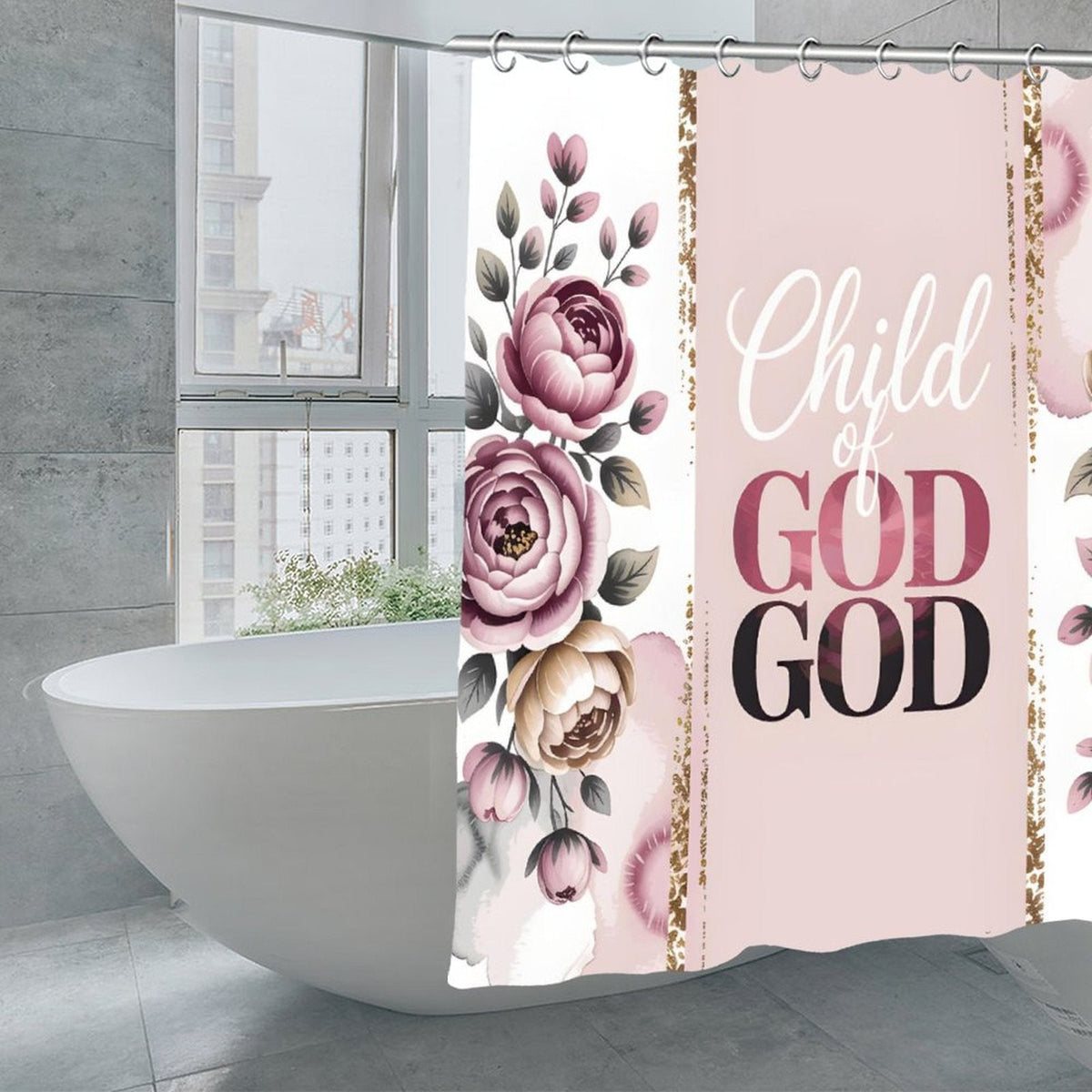 Child Of God Christian Waterproof Shower Curtain - ClaimedbyGodDesigns
