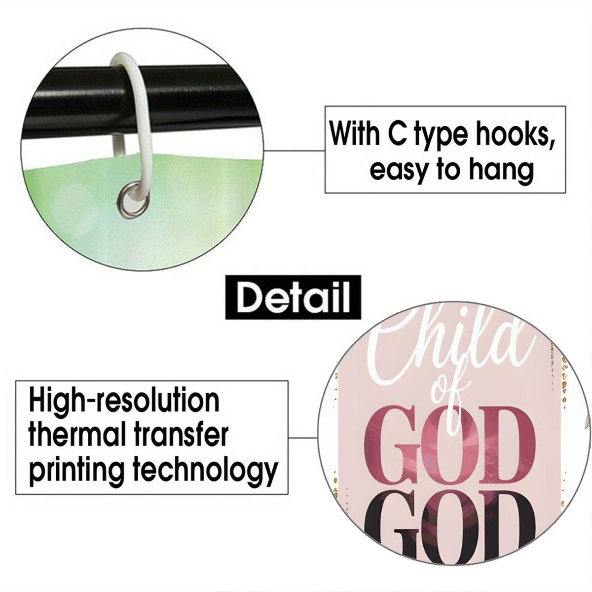 Child Of God Christian Waterproof Shower Curtain - ClaimedbyGodDesigns