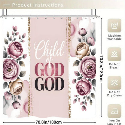 Child Of God Christian Waterproof Shower Curtain - ClaimedbyGodDesigns