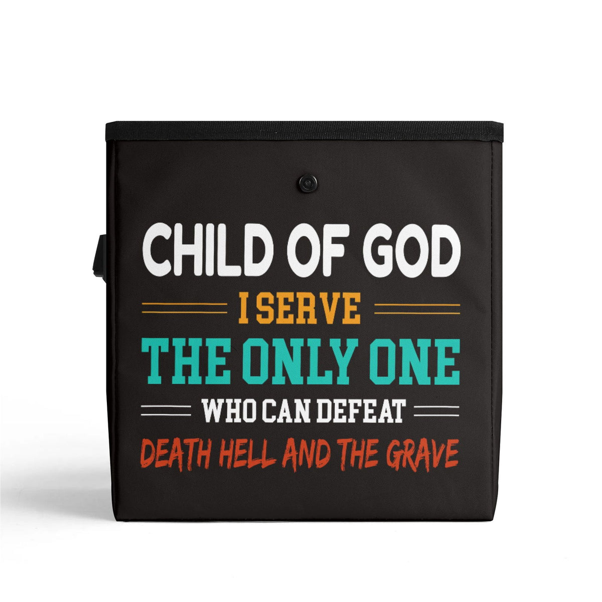 Child Of God I Serve The Only One Who Can Defeat Death Hell & The Grave Hanging Storage Trash Car Organizer Bag Christian Car Accessories - ClaimedbyGodDesigns