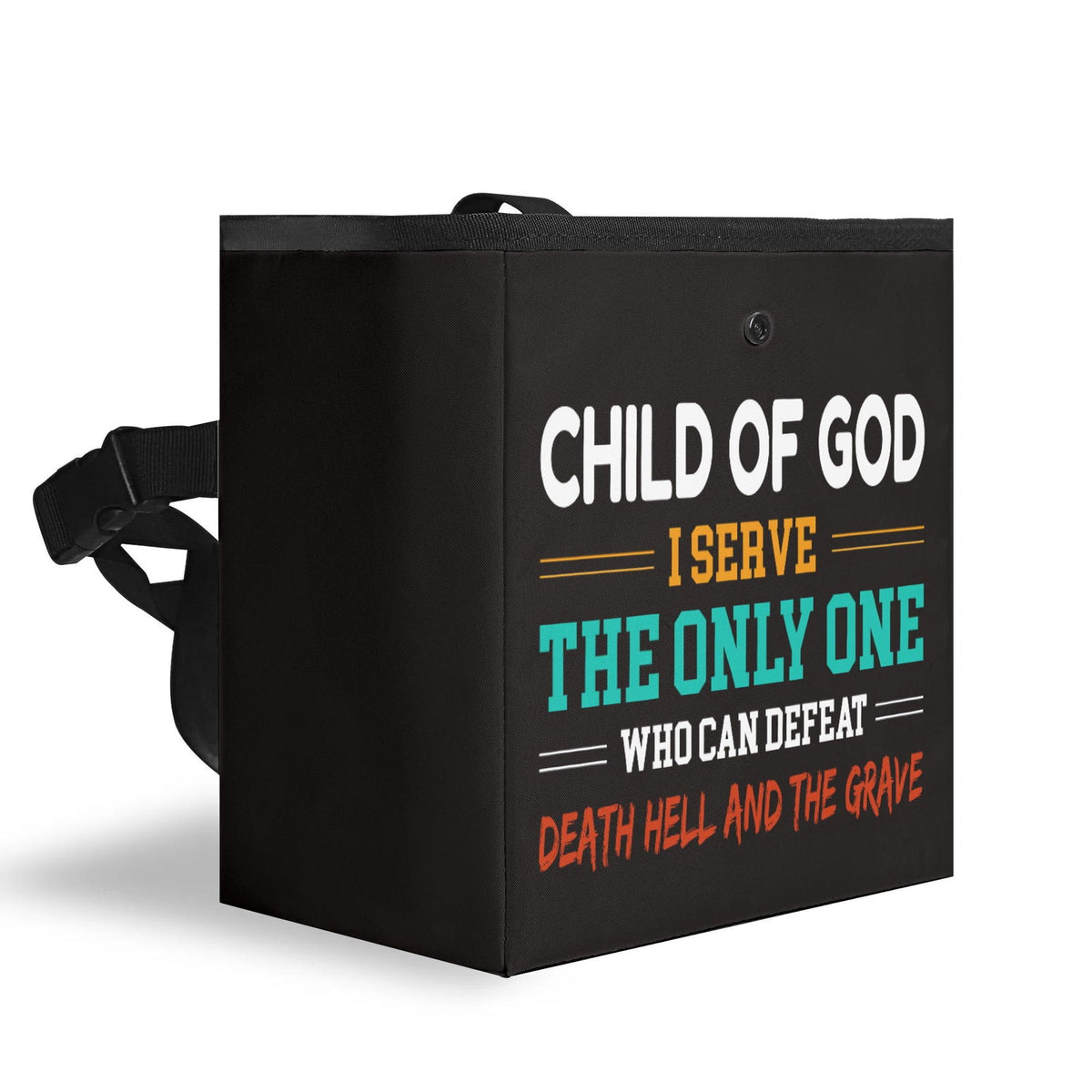 Child Of God I Serve The Only One Who Can Defeat Death Hell & The Grave Hanging Storage Trash Car Organizer Bag Christian Car Accessories - ClaimedbyGodDesigns