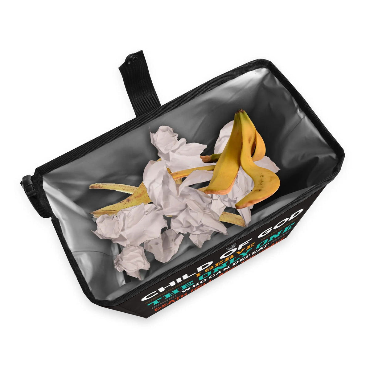 Child Of God I Serve The Only One Who Can Defeat Death Hell & The Grave Hanging Storage Trash Car Organizer Bag Christian Car Accessories - ClaimedbyGodDesigns