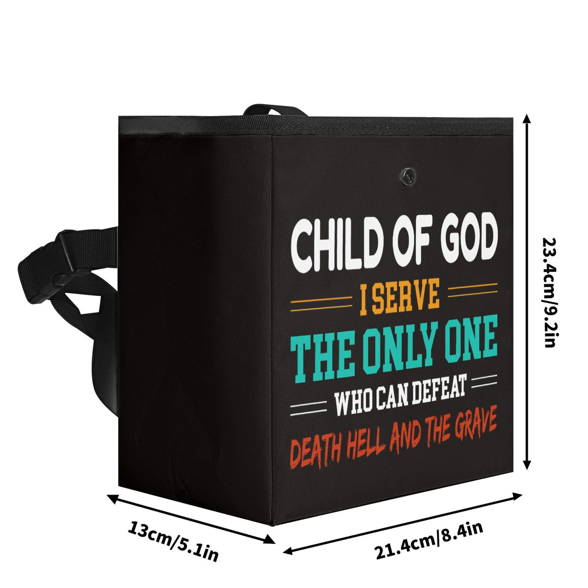 Child Of God I Serve The Only One Who Can Defeat Death Hell & The Grave Hanging Storage Trash Car Organizer Bag Christian Car Accessories - ClaimedbyGodDesigns