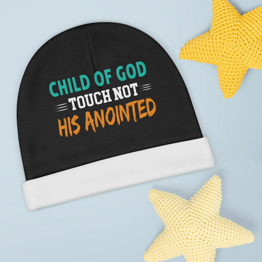 Child Of God Touch Not His Anointed Baby Beanie (AOP) - ClaimedbyGodDesigns