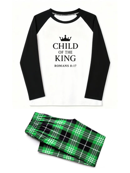 Child Of The King Youth Christian Plaid Pajamas - ClaimedbyGodDesigns