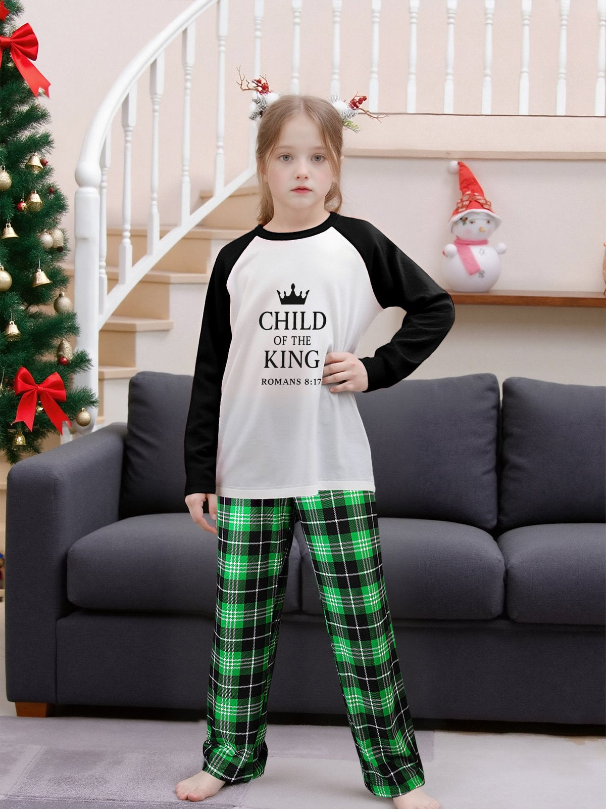 Child Of The King Youth Christian Plaid Pajamas - ClaimedbyGodDesigns