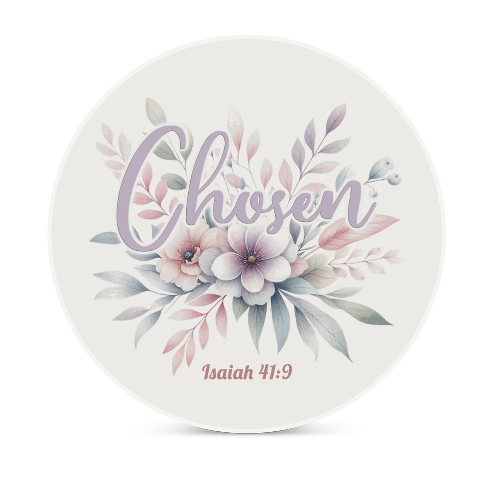 Chosen Christian Round Ceramic Coaster - ClaimedbyGodDesigns