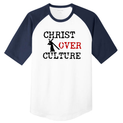 Christ Over Culture Youth Christian Colorblock Raglan Jersey - ClaimedbyGodDesigns