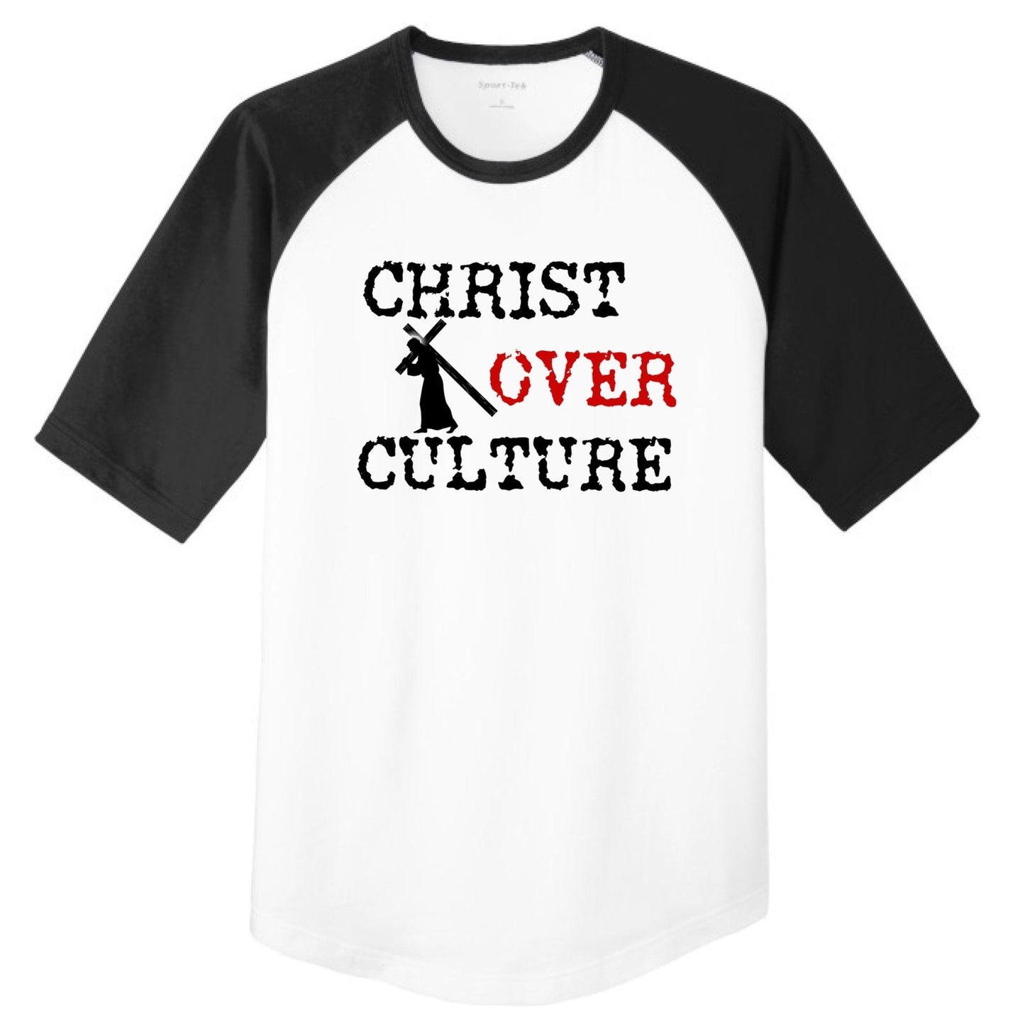 Christ Over Culture Youth Christian Colorblock Raglan Jersey - ClaimedbyGodDesigns
