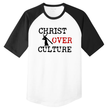 Christ Over Culture Youth Christian Colorblock Raglan Jersey - ClaimedbyGodDesigns