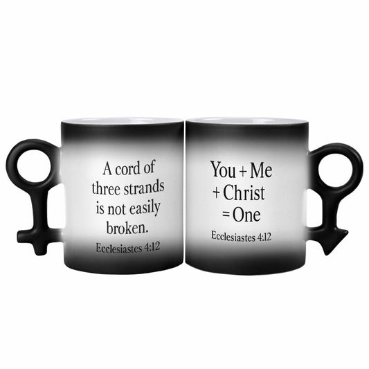 Christian Couple Color-Changing Mugs – Ecclesiastes 4:12 Unity Gift Set - ClaimedbyGodDesigns
