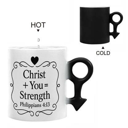 Christian Couple Color-Changing Mugs – “Christ + Us = Forever” & “Christ + You = Strength” Gift Set - ClaimedbyGodDesigns