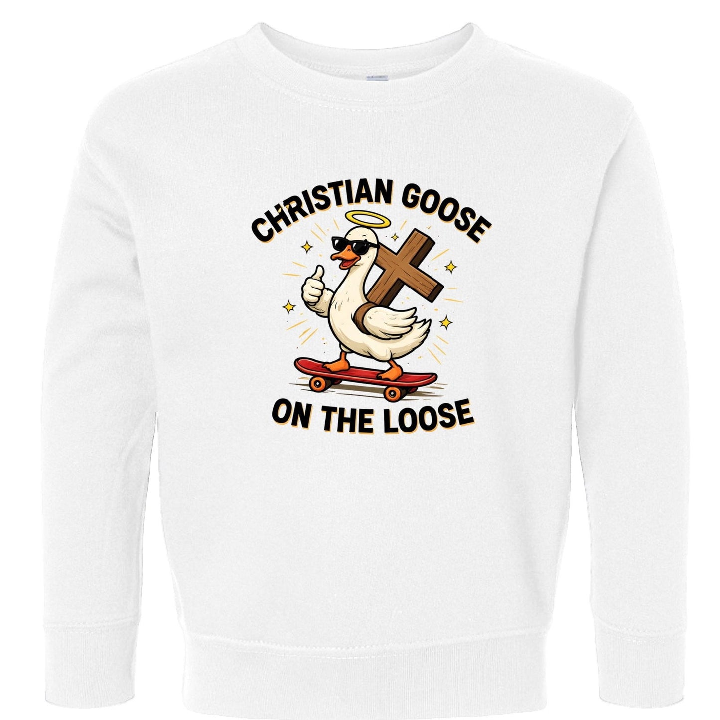 Christian Goose On The Loose Toddler Christian Pullover Sweatshirt - ClaimedbyGodDesigns
