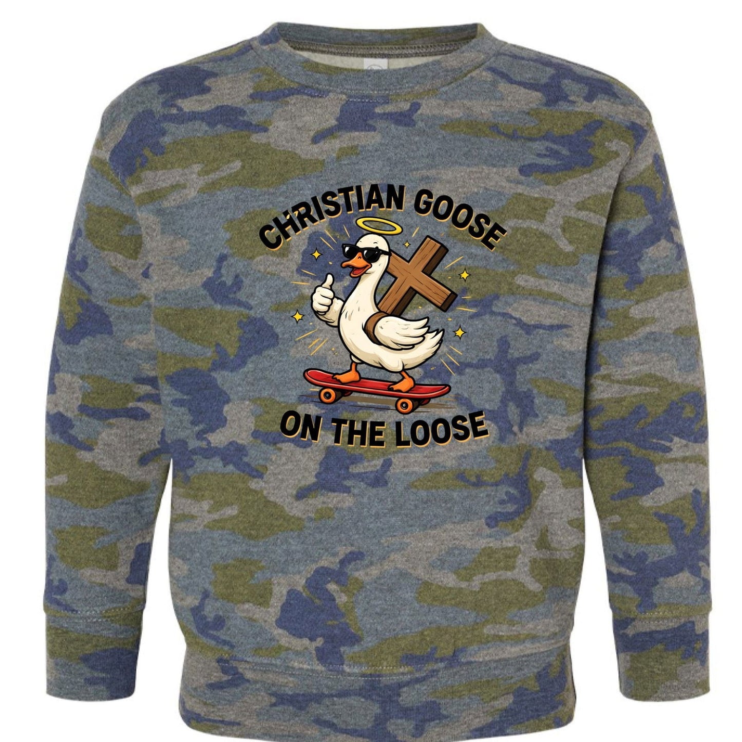 Christian Goose On The Loose Toddler Christian Pullover Sweatshirt - ClaimedbyGodDesigns