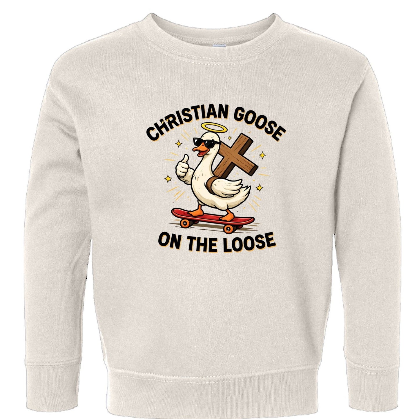 Christian Goose On The Loose Toddler Christian Pullover Sweatshirt - ClaimedbyGodDesigns
