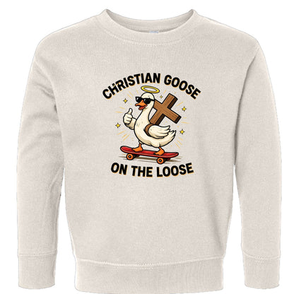Christian Goose On The Loose Toddler Christian Pullover Sweatshirt - ClaimedbyGodDesigns
