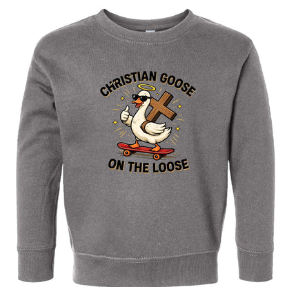 Christian Goose On The Loose Toddler Christian Pullover Sweatshirt - ClaimedbyGodDesigns
