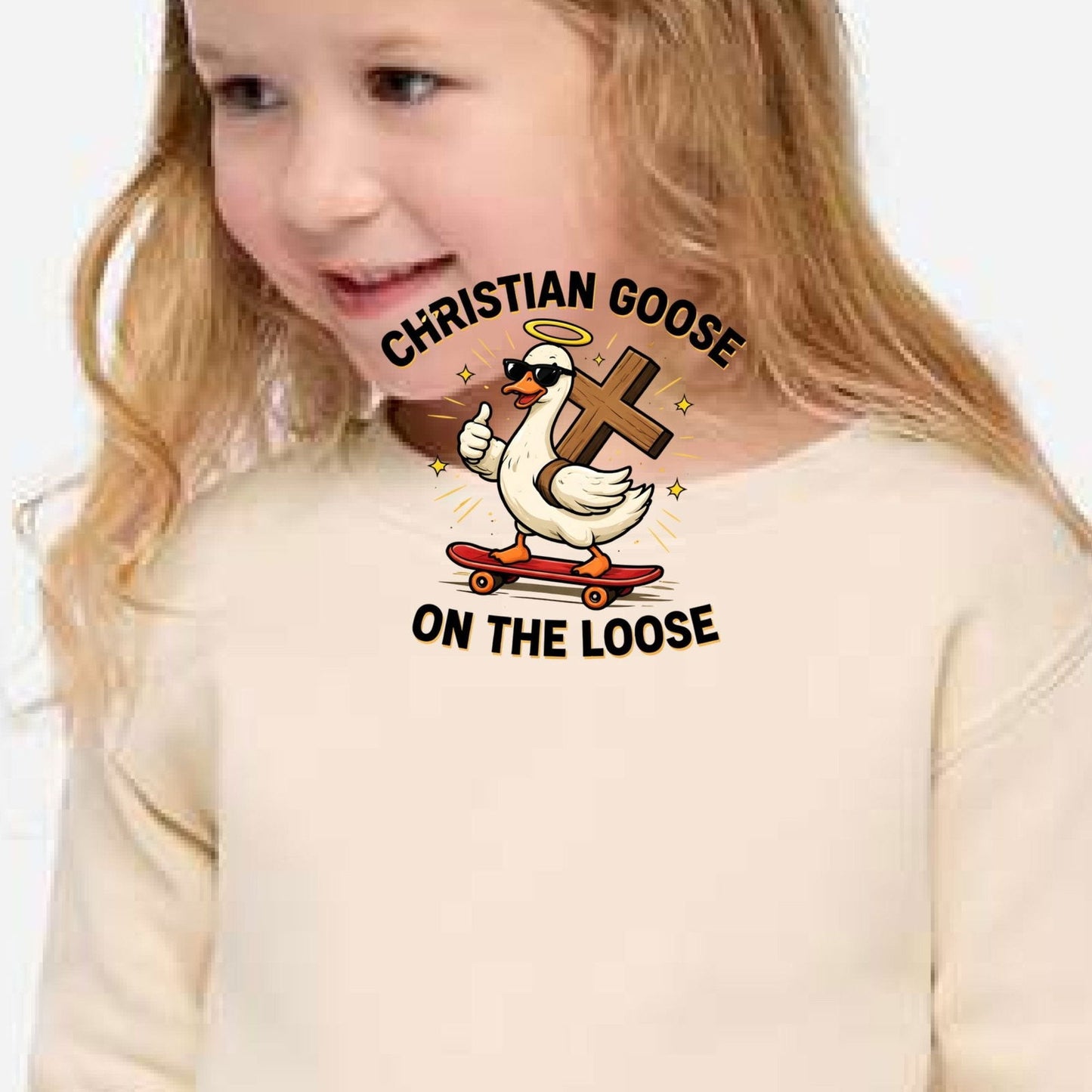 Christian Goose On The Loose Toddler Christian Pullover Sweatshirt - ClaimedbyGodDesigns