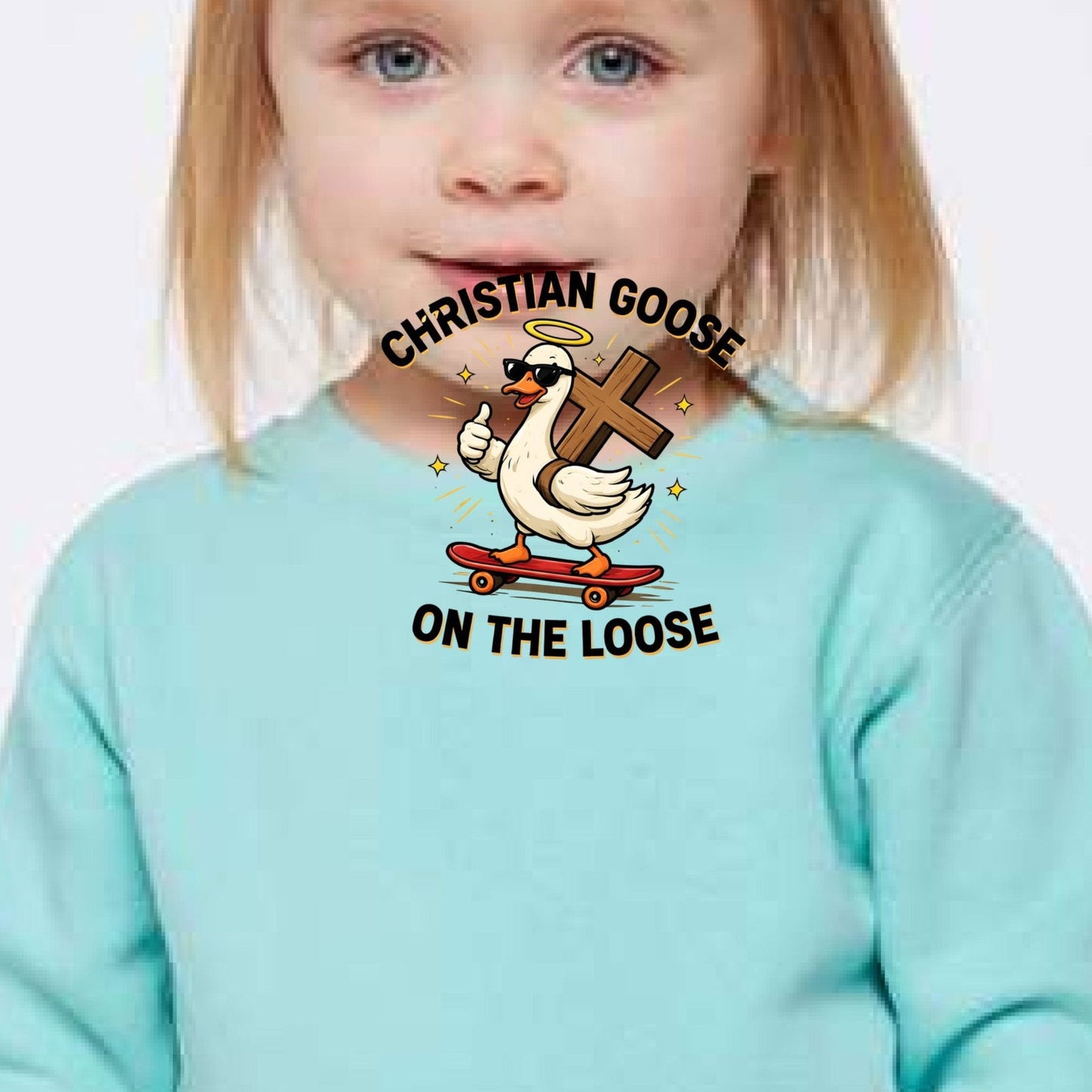Christian Goose On The Loose Toddler Christian Pullover Sweatshirt - ClaimedbyGodDesigns