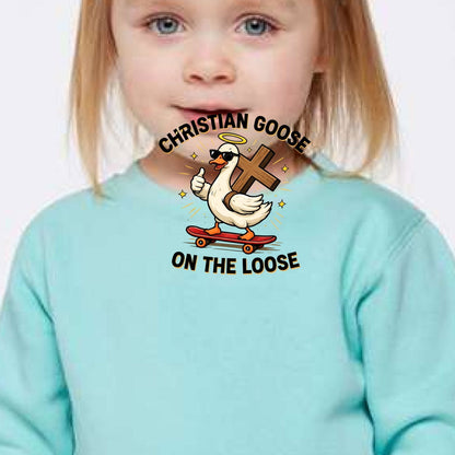 Christian Goose On The Loose Toddler Christian Pullover Sweatshirt - ClaimedbyGodDesigns