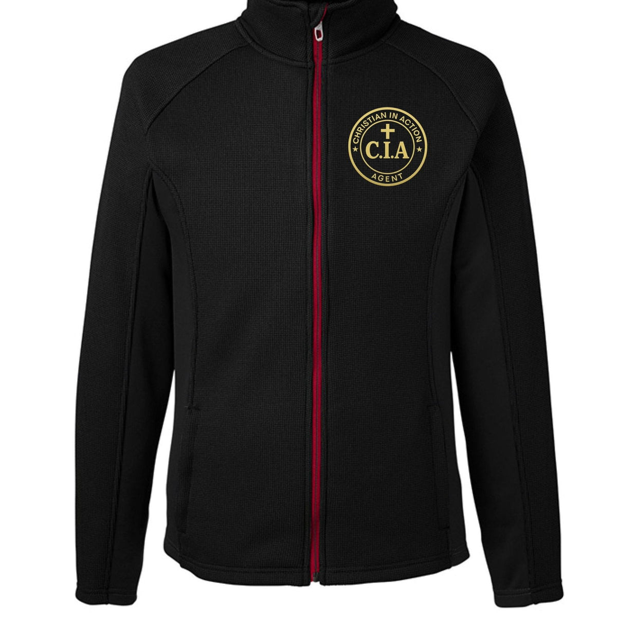 Christian In Action (CIA) Agent Men's Christian Premium Full-Zip Sweater Fleece Jacket - ClaimedbyGodDesigns