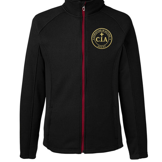 Christian In Action (CIA) Agent Men's Christian Premium Full-Zip Sweater Fleece Jacket - ClaimedbyGodDesigns