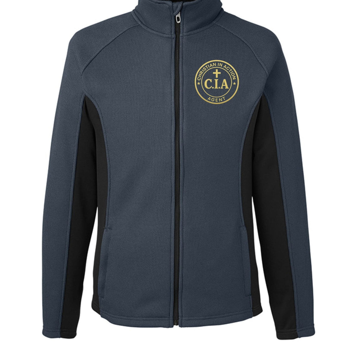 Christian In Action (CIA) Agent Men's Christian Premium Full-Zip Sweater Fleece Jacket - ClaimedbyGodDesigns