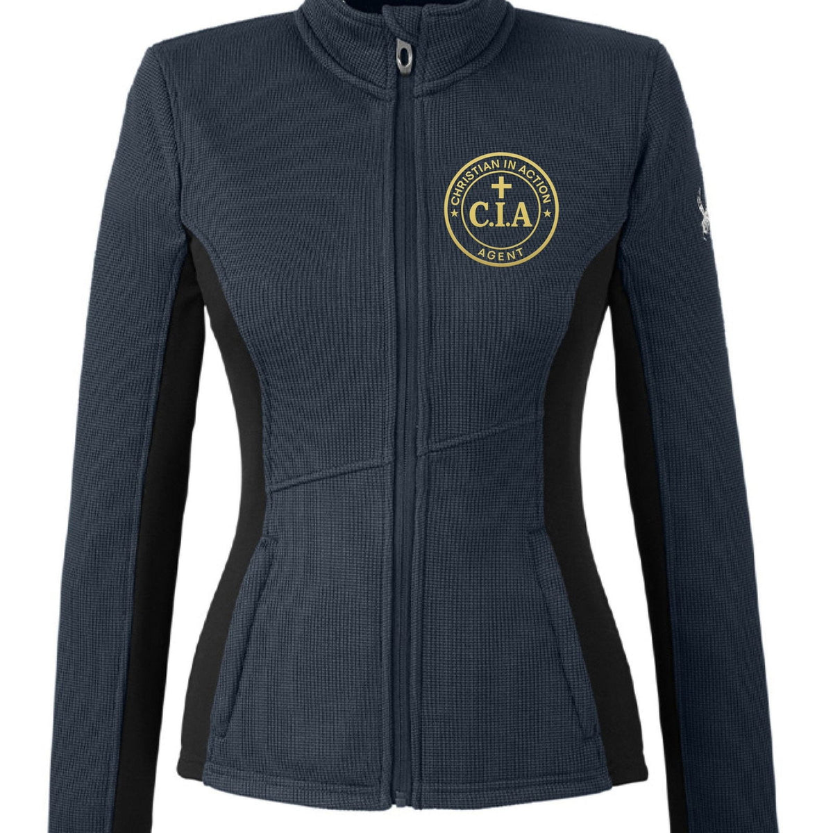 Christian In Action (CIA) Agent Women's Christian Premium Full-Zip Sweater Fleece Jacket - ClaimedbyGodDesigns