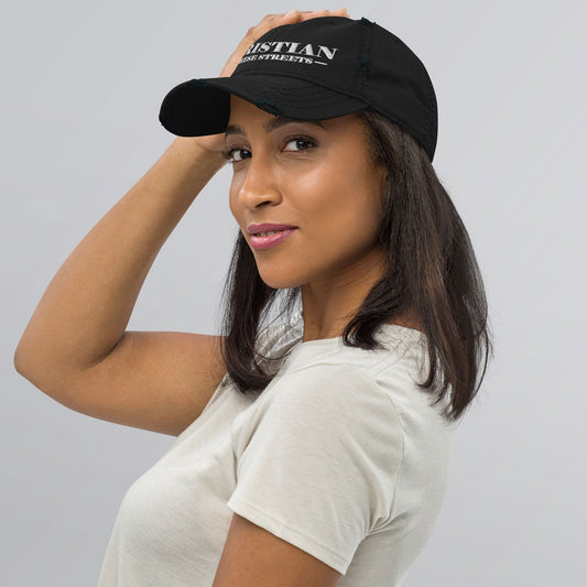 Christian In These Streets Distressed Dad Hat - ClaimedbyGodDesigns