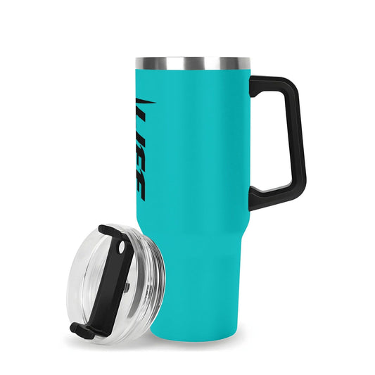 Christian Life 40oz Stainless Steel Christian Tumbler Gift With Black Handle and Straw - ClaimedbyGodDesigns