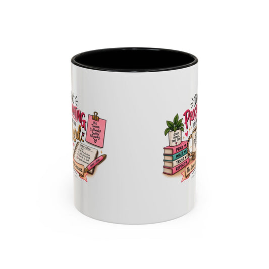 Christian Procrastination Coffee Mug — "I'm Not Procrastinating, I'm Waiting on the Lord" Accent Mug - Claimed by God Designs