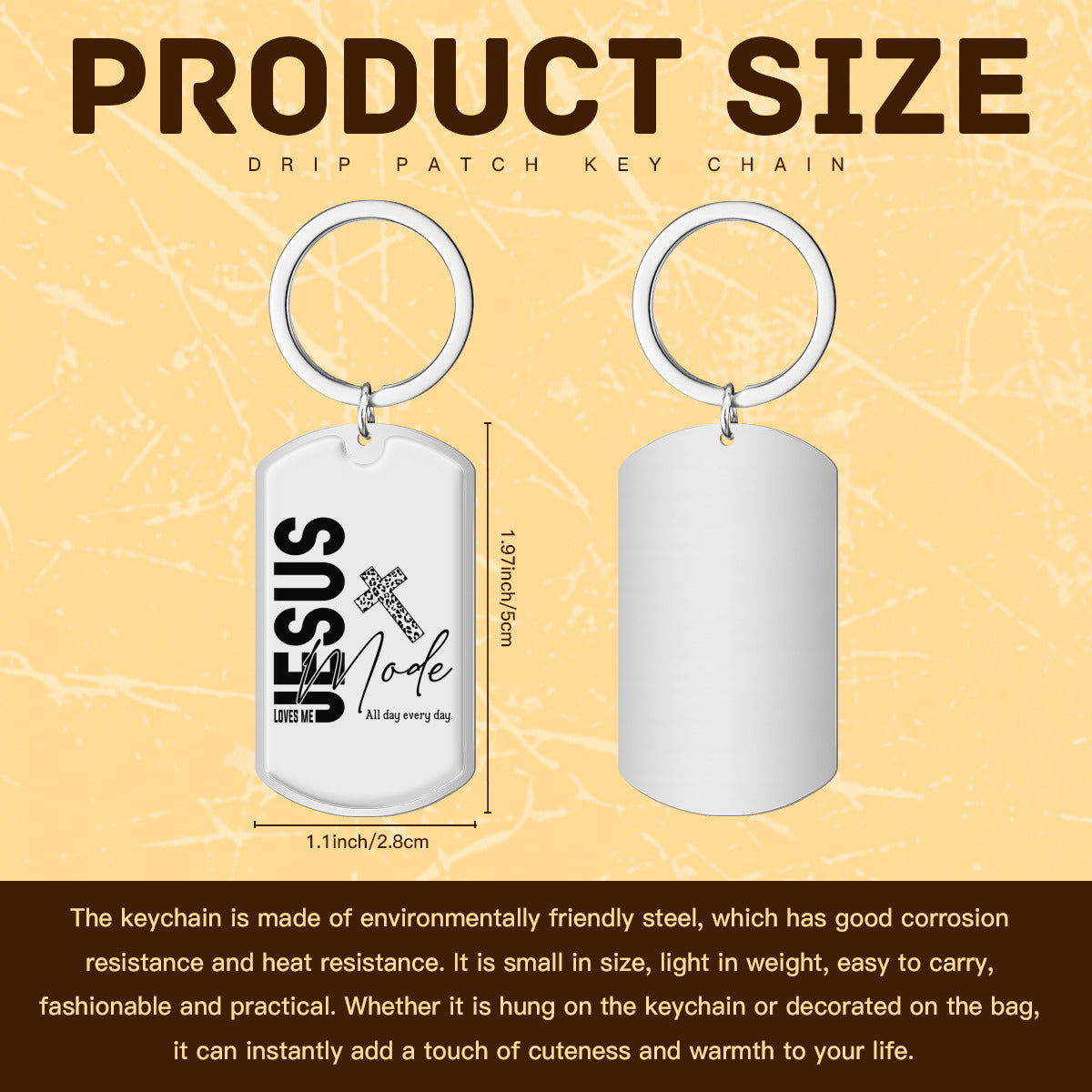 Christian Stainless Steel Keychain -  Mode Inspirational Gift - ClaimedbyGodDesigns