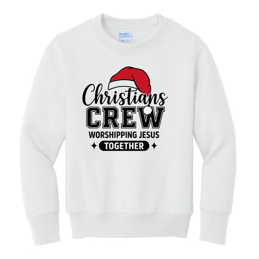 Christians Crew Youth Christian Pullover Christmas Sweatshirt - ClaimedbyGodDesigns