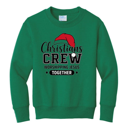 Christians Crew Youth Christian Pullover Christmas Sweatshirt - ClaimedbyGodDesigns