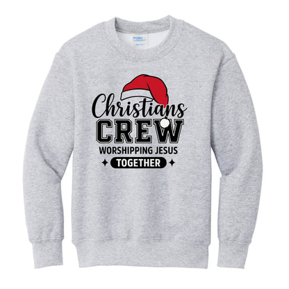 Christians Crew Youth Christian Pullover Christmas Sweatshirt - ClaimedbyGodDesigns