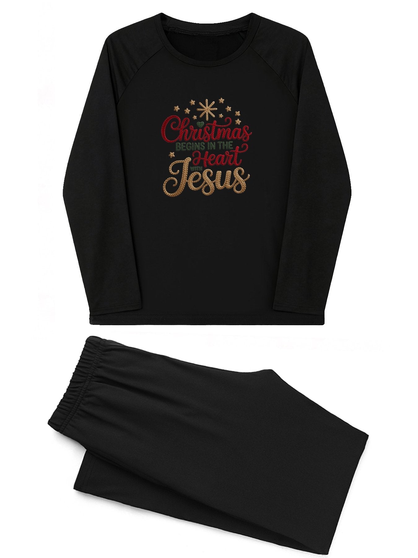 Christmas Begins In The Heart Unisex Adult Christian Plaid Pajamas - ClaimedbyGodDesigns