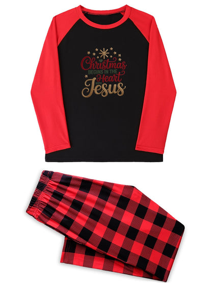 Christmas Begins In The Heart Unisex Adult Christian Plaid Pajamas - ClaimedbyGodDesigns