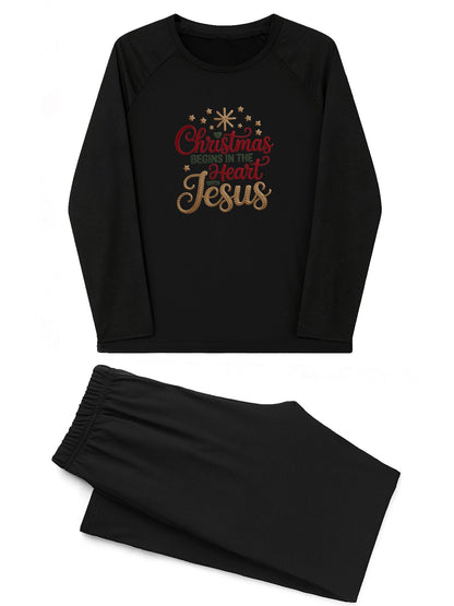 Christmas Begins In The Heart Unisex Adult Christian Plaid Pajamas - ClaimedbyGodDesigns