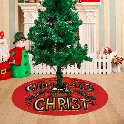 Christmas Begins With Christ Christian Christmas Tree Skirt - ClaimedbyGodDesigns