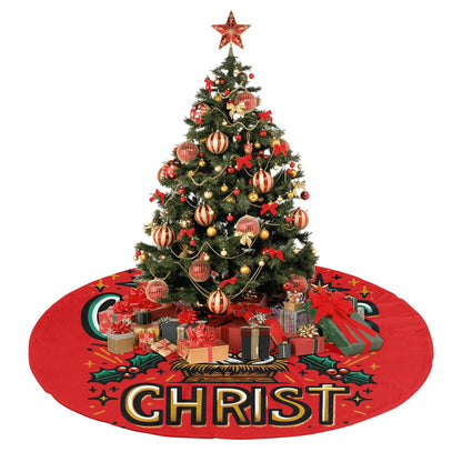 Christmas Begins With Christ Christian Christmas Tree Skirt - ClaimedbyGodDesigns