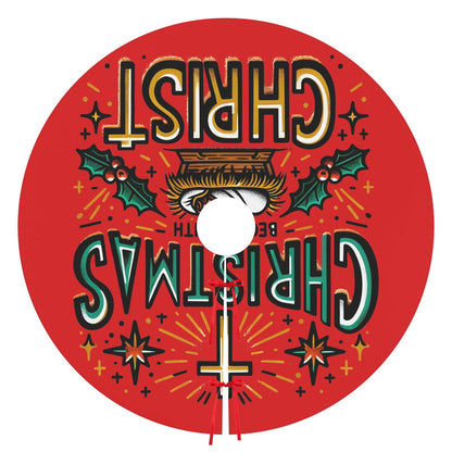 Christmas Begins With Christ Christian Christmas Tree Skirt - ClaimedbyGodDesigns