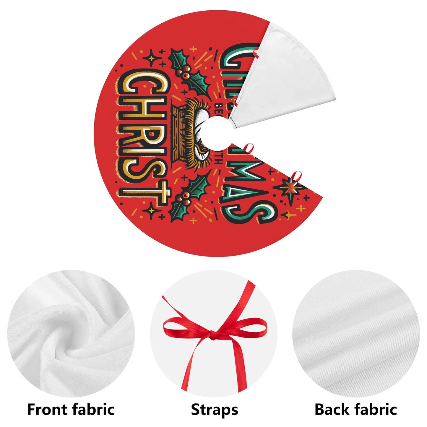 Christmas Begins With Christ Christian Christmas Tree Skirt - ClaimedbyGodDesigns