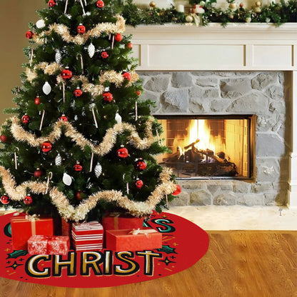 Christmas Begins With Christ Christian Christmas Tree Skirt - ClaimedbyGodDesigns