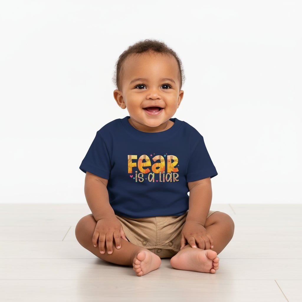 Fear Is A Liar Christian Baby Crewneck T-shirt - ClaimedbyGodDesigns